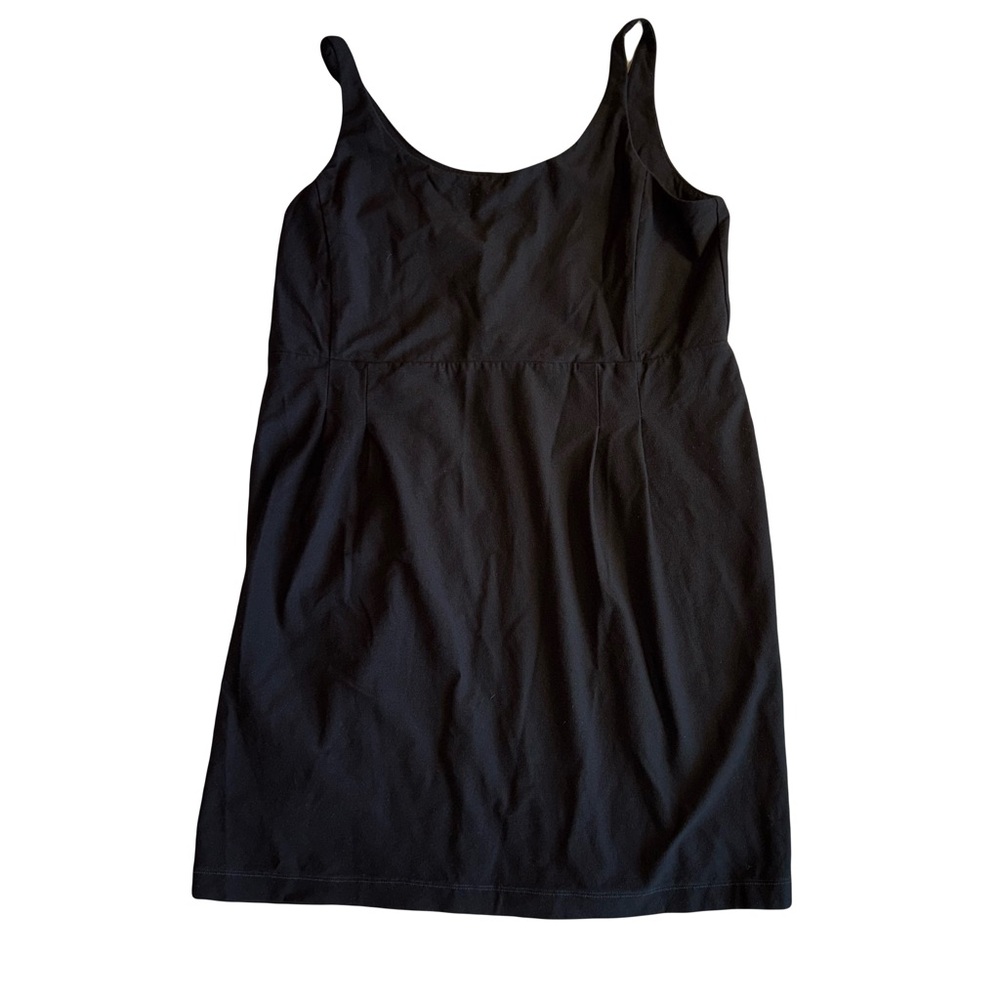 Eileen Fisher Sleeveless Tank Scoop Neck Stretch Dress, Black, Size L